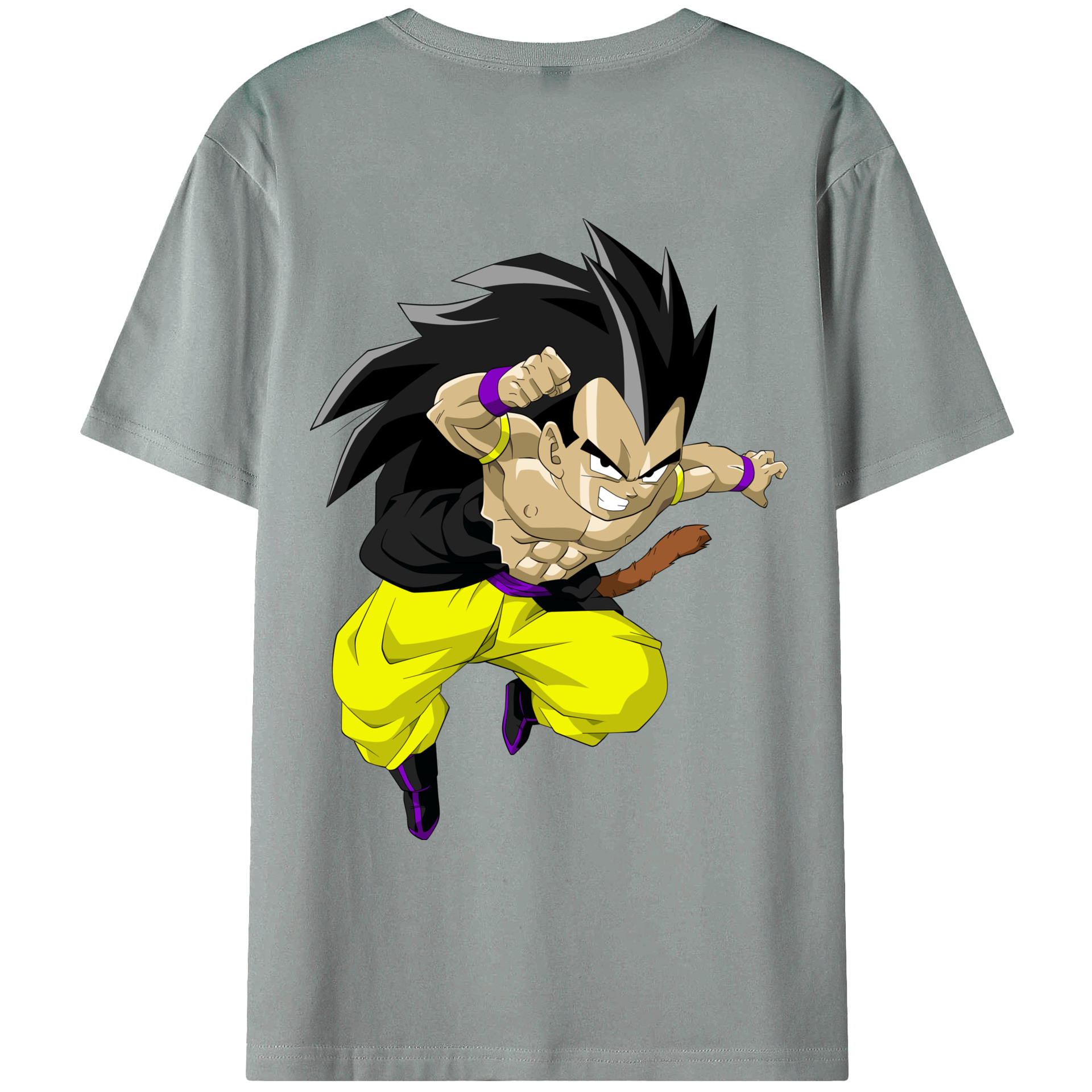 （画像用） ドラゴンボール ベジータ四世（Bejīta Yonsei）DRAGON BALL Vegeta IV 綿100％ メンズ半袖Tシャツ（バックプリント） 通気性